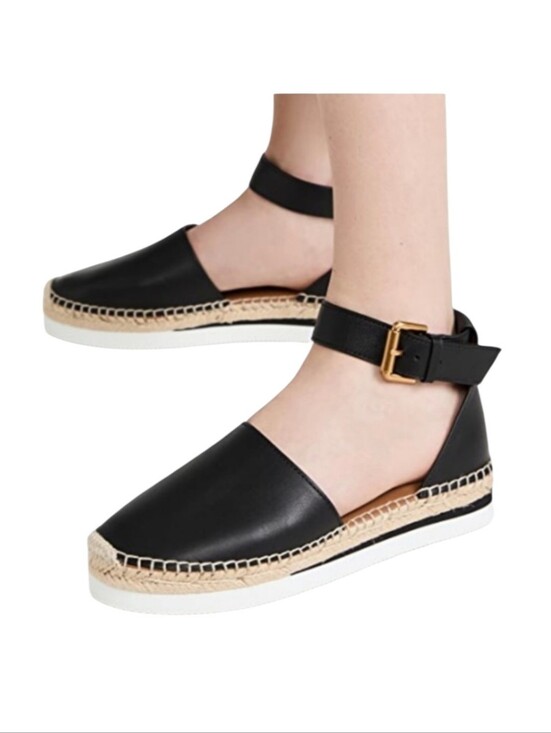 See By Chloe Shoes - See By Chloe Black Espadrille Sandals Size 37